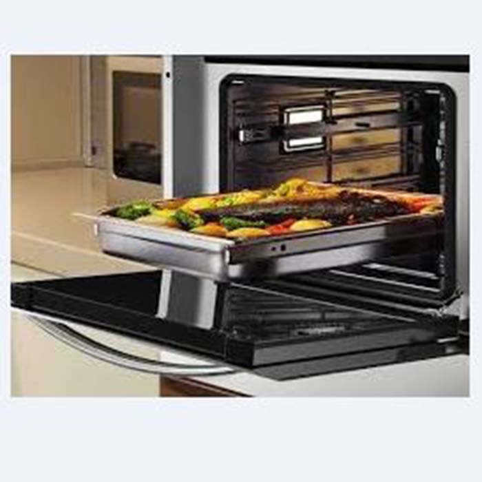 SMALVIC BUILT IN OVEN, 60CM FUME GAS/ ELECTRIC, GLASS PANES, 4 FUNCTIONS, BLACK GLASS COLOR, FI-60GEVTOM11-OET