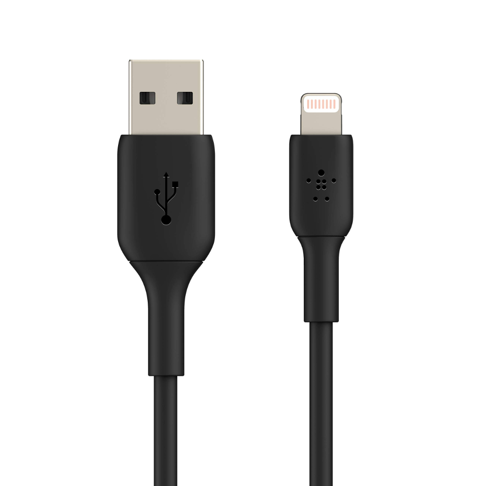 Belkin Boost Charge Lightning To USB-A Cable, 1M, Black (2-Pack), CAA001BT1MBK