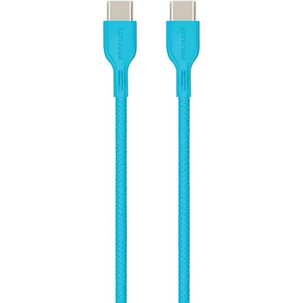 Promate 60W USB?C To USB?C Cable With Power Delivery Support, 1Meter Blue, CLC-CCBLUE