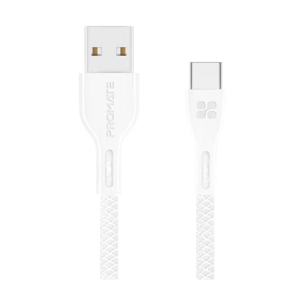 Promate 1.2M USB-C To Lightning Cable With Transparent Connectors & Leds White., CLC-CIWHITE