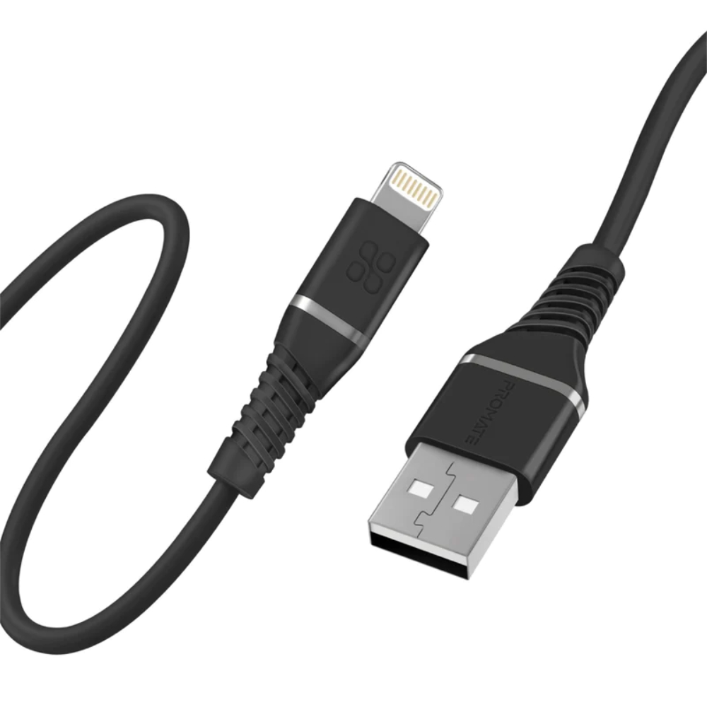Promate 25cm Lightning Data Sync & Charge Cable With 2A Support, CLC-25IBLACK