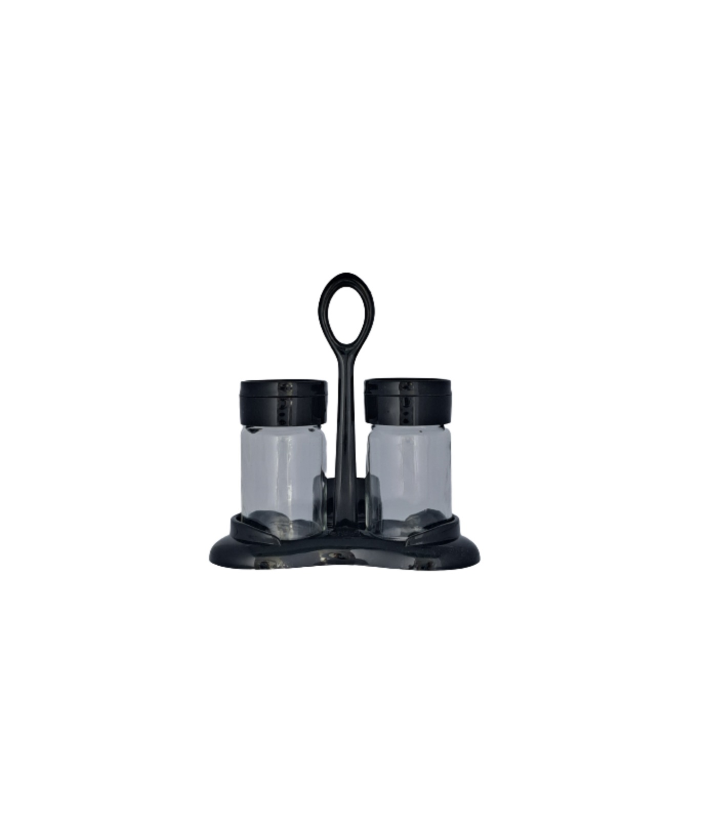 Table Stand Salt - Pepper Set Glass (2Pcs) 105CC Black, TUR-161018B