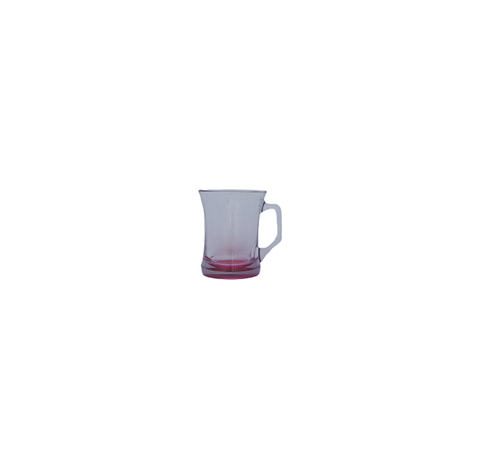 Lav Glass Cup With Handle Colored Base (Pink), TUR-ZPL404