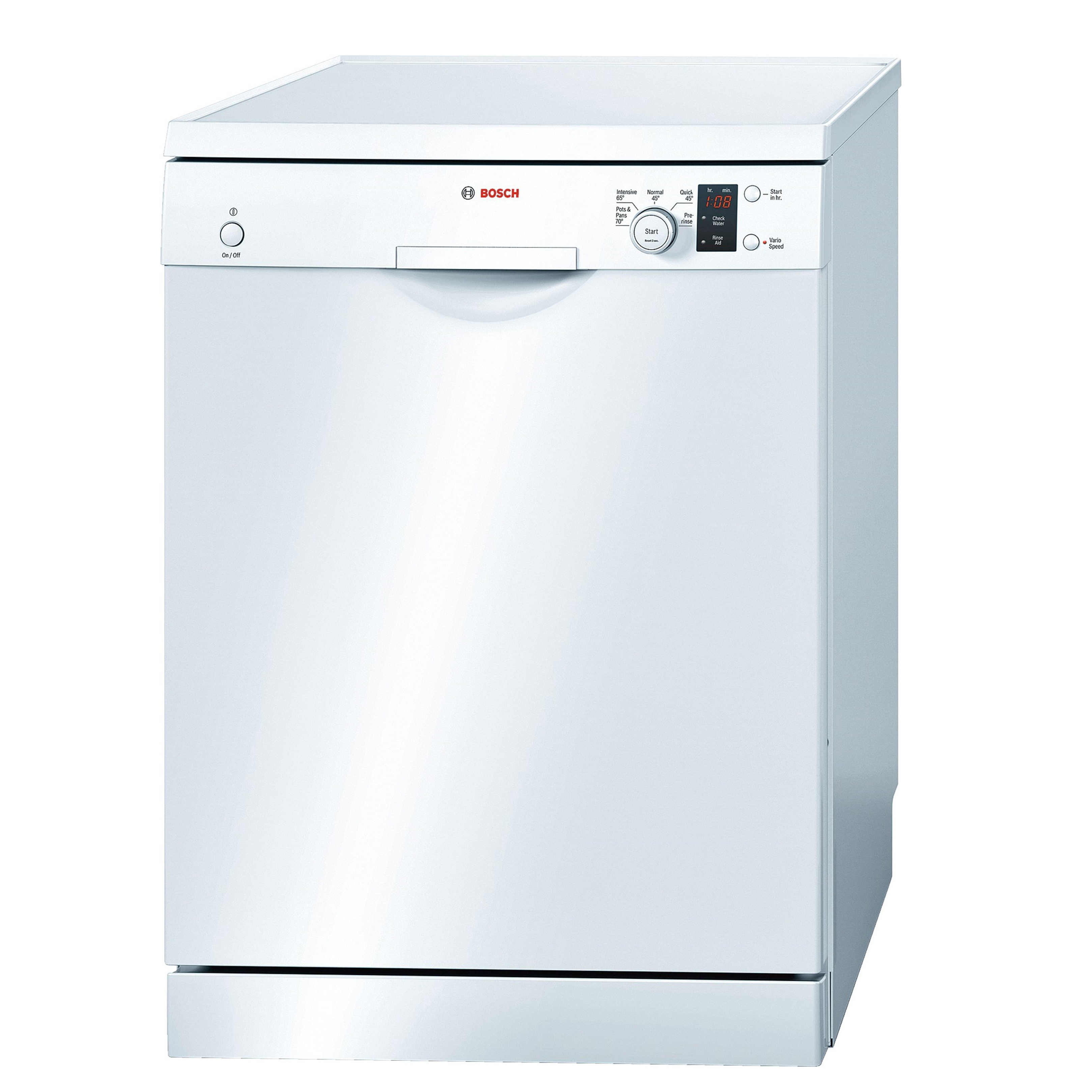 BOSCH Free Standing Dishwasher, White, SMS43D02ME