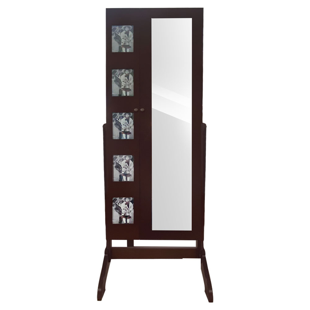 KC Wooden Stand With Mirror And Photo Frame Brown, YK14A032BR