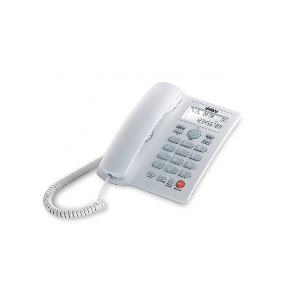 Uniden Corded Phone Large Display One Way Speakephone White, UNI-AS7413WH