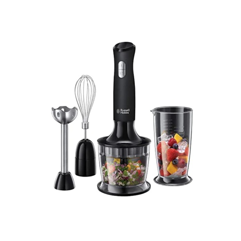Russell Hobs Blender 500W, Two Speed Levels + Pulse 0.5L Container, 0.5L Chopper, Balloon Whisk In The Set, RHB-2470256