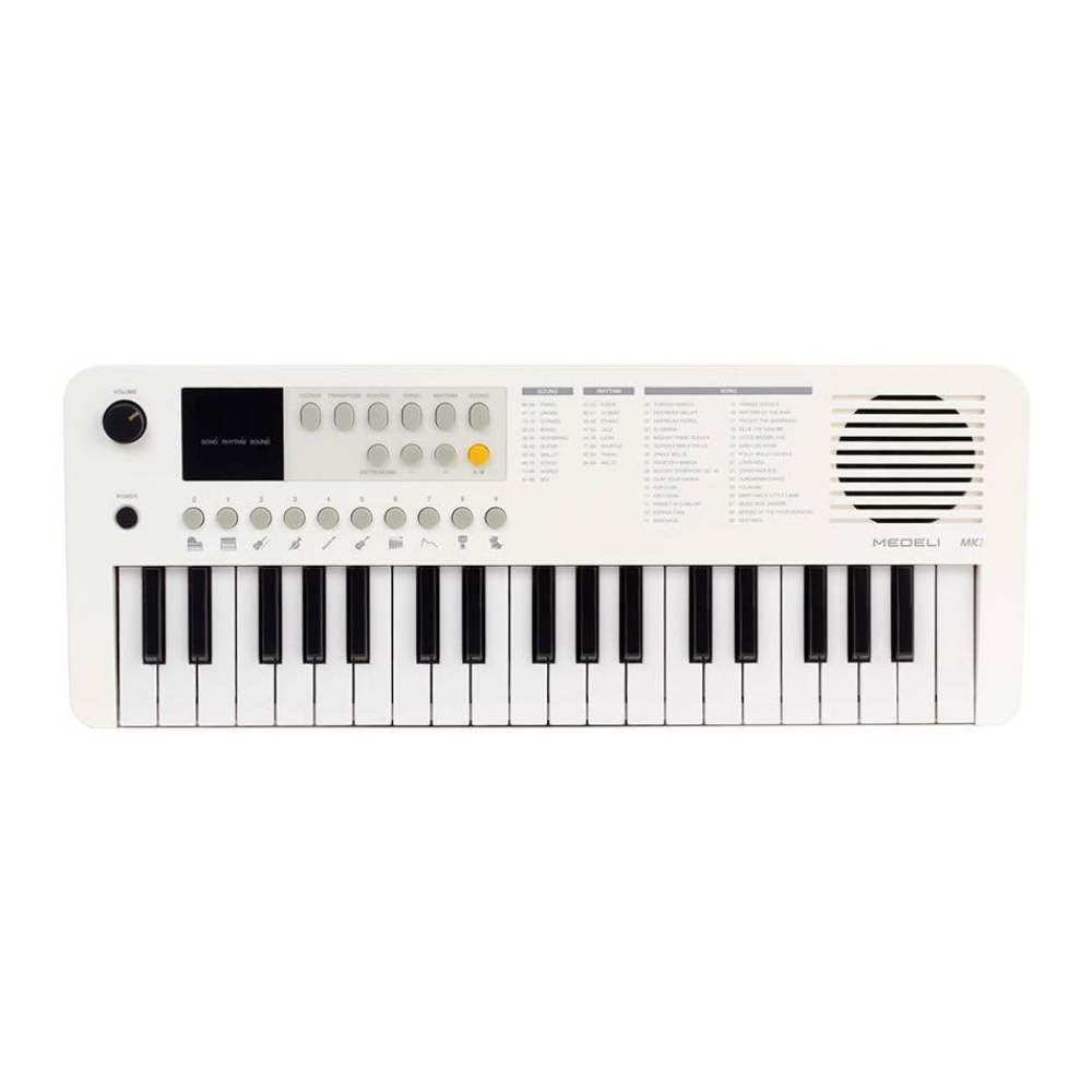 Medeli Portable Keyboard 37 Keys, 3 Digits Led, Max Polyphony 64 White, RAG-MK37W