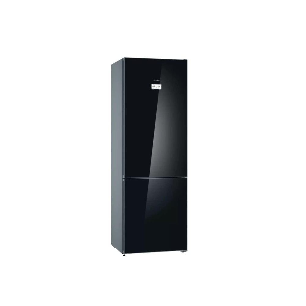 Bosch Fridge Serie 4, Free Standing Fridge-Bottom Freezer Black Glass Bottom 203x70cm, BOS-KGN49LB30U