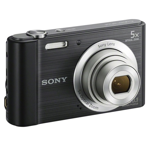 Sony Digital Camera 20.1MP, HD Movie, 2.7-Inch LCD, 5X OP Zoom, Lithium (Black), DSC-W800/SC