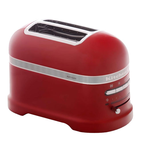 Kitchen Aid Artisan 2 Slot Toaster, 1250W Power, 230V Voltage, Led Timer, Automatic Sensor, Empire Red, 5KMT2204EER