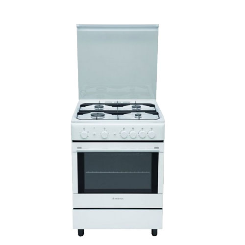 ARISTON COOKER, 60CM, WHITE, 4 GAS BURNERS, ELECTRIC IGNITION, GAS GRILL, ELECTRIC IGNITION, SAFETY FLAME FAILURE DEVICE, WHITE, A6GG1FW