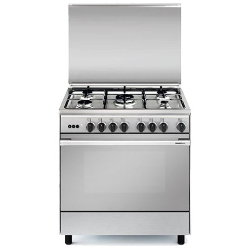 GLEM GAS ORANO NEW UNICA, CLOSED DOOR, 5 BURNERS, OVEN LIGHT, TIMER, GRILL, FULL SAFETY, INOX, UN9612GI