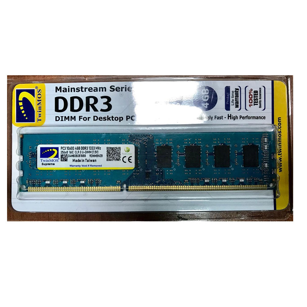 TwinMos  Memory For Desktop PC -Mainstream Serie 4GB DIMM DDR3