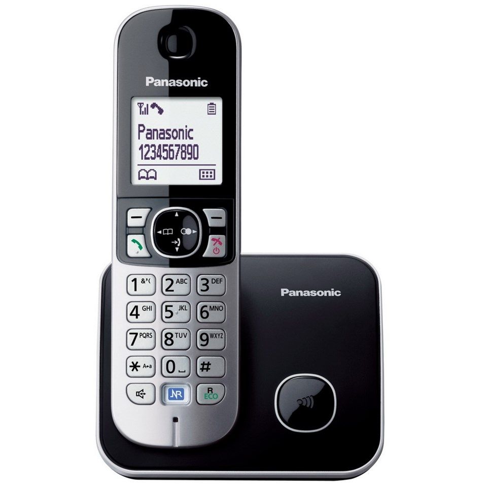 Panasonic TG6811 Single Dect Cordless Telephone, Black&Grey