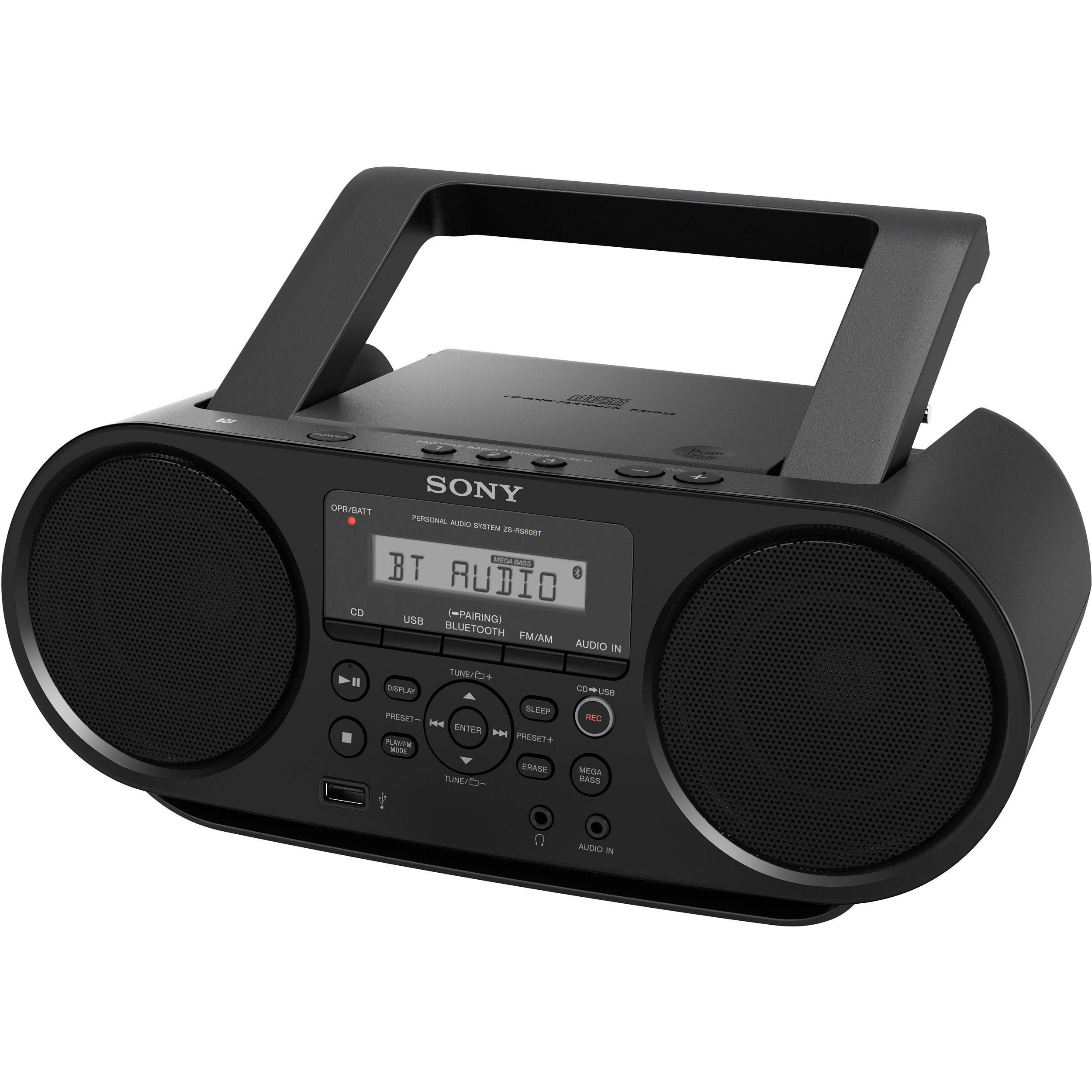 Sony CD Boombox with Bluetooth & Remote Control ZS-RS60BT