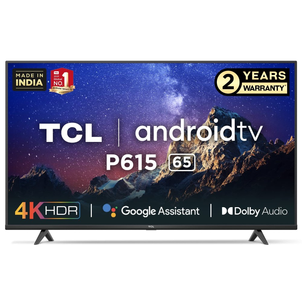 TCL LED 65-Inch 4K, Android, 4K HDR, 1USB, 3HDMI, 65P615