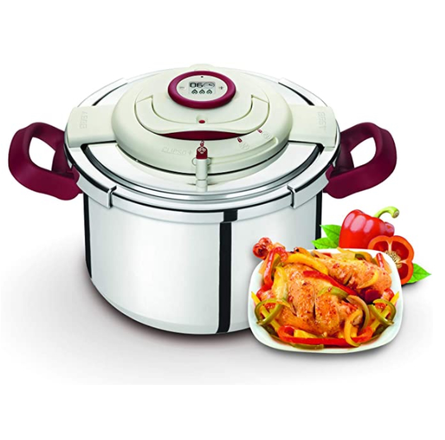 Tefal Clipso Precision Pressure Cooker with Timer and Strainer, 6 Liters, P4410762