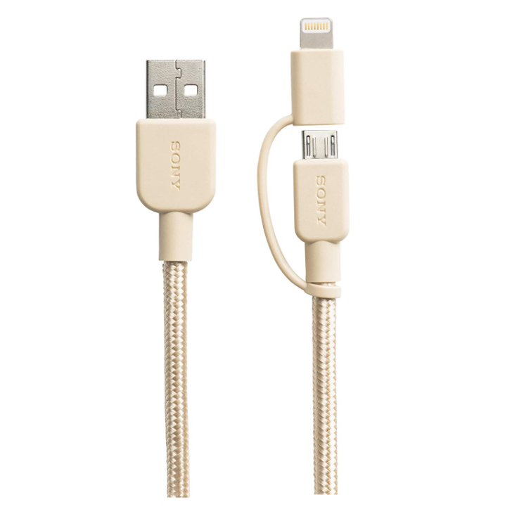 Sony Premium 2-in-1 USB-A to Micro USB-B & Lightening charging cable, CP-ABLP150NC