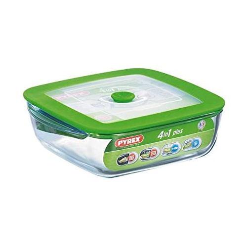 Pyrex Square Dish with Lid Shallow Version 1.7 L, 209PW00