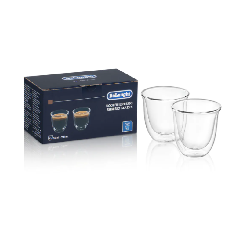 Delonghi Double-Walled Espresso Glasses Set of 2, DEL-5513214