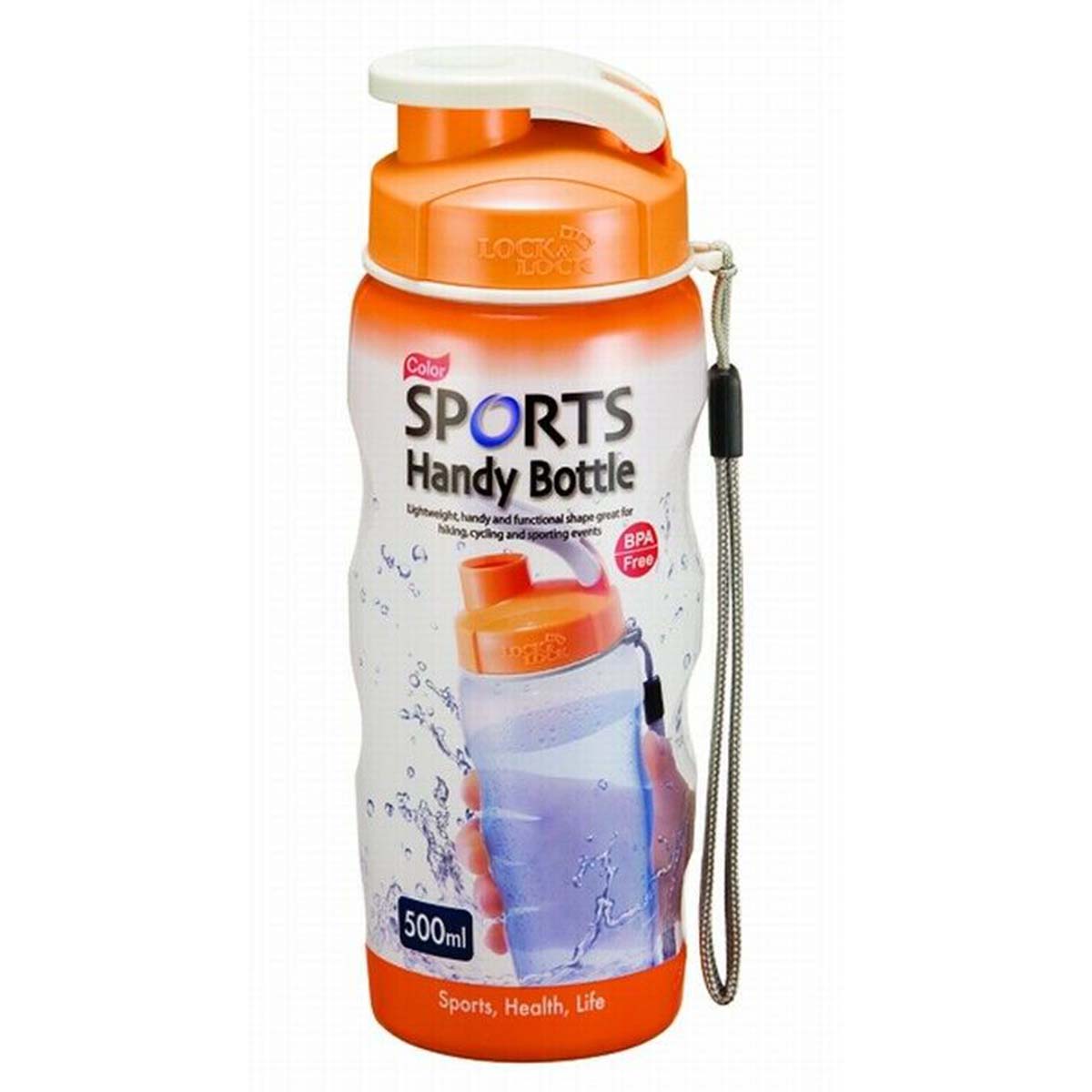 Lock & Lock Sports Plastic Handy Bottle 500ML (Orange), HCPP727R