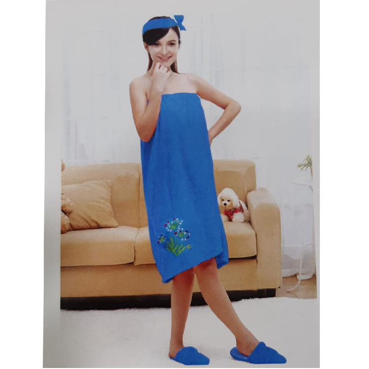 Home Linen Windor Wrap Embroidered 3pcs S/M, 5283000853523 Blue