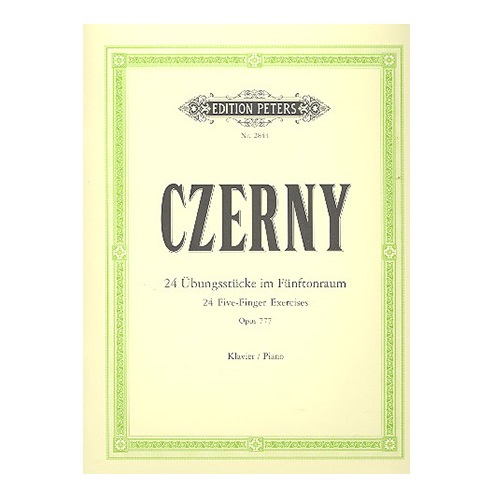 Edition Peters Czerny Carl - 24 Five-Finger Exercises Op.777 - Piano Book, P2844
