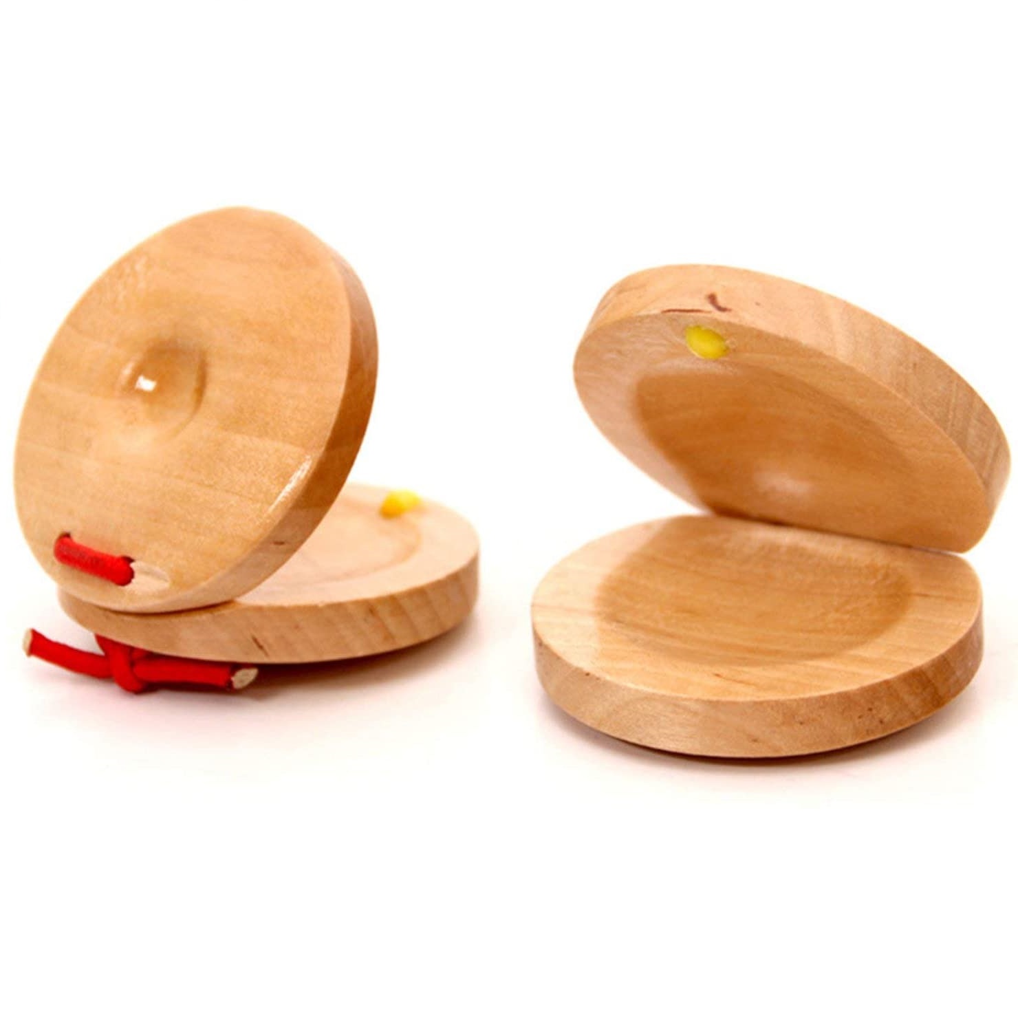 Children's Musical Castanets, Set of 2 Wooden Children's Castanets, Rhythm Instruments, PM-DP145