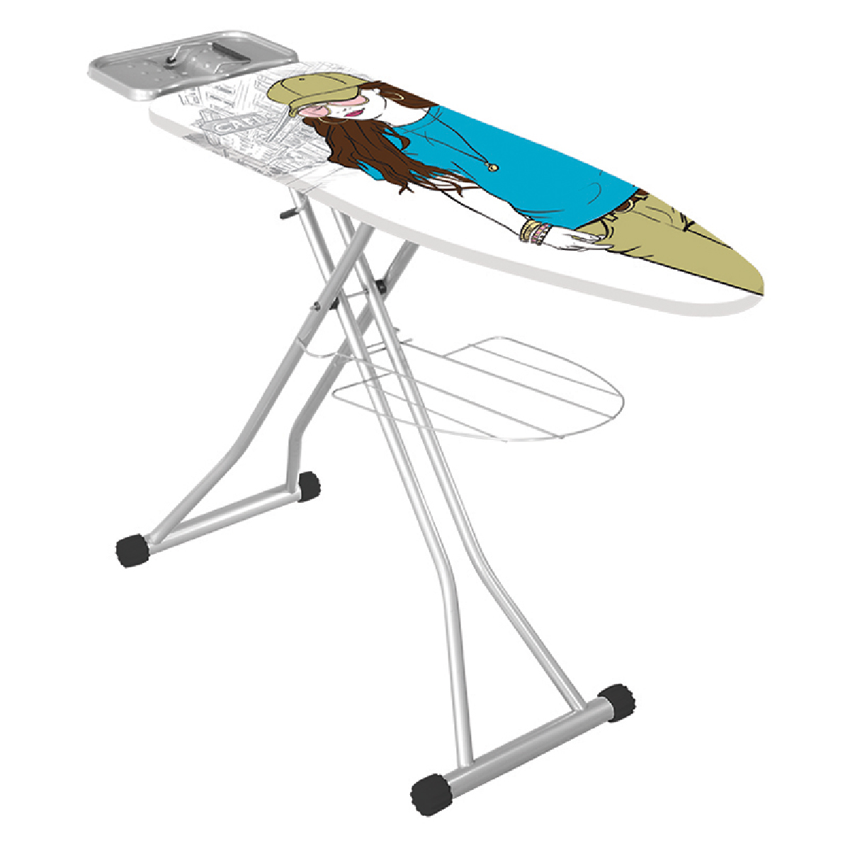 Focus Iron Board, Adjustable Height From 60 To 90Cm, Monoblock Ironing Surface, Special Linen Rack, EGE 18315