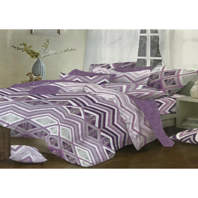 Coventry Fit bed 3 pcs double  | White/Light Purple/Dark Purple,  9011WPP