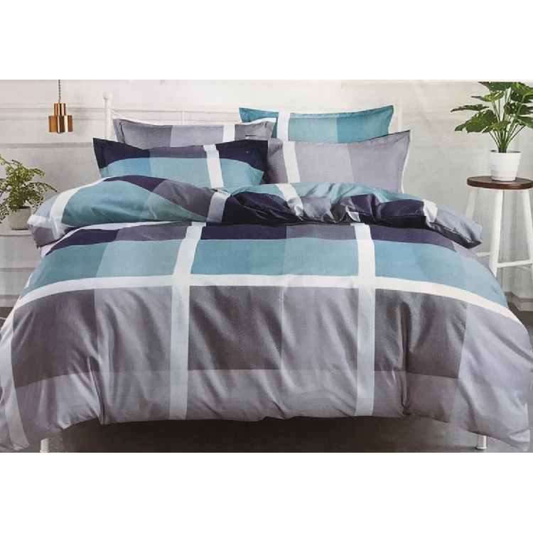 Coventry Comforter set 3 pcs single | Grey/Light blue/Dark blue, 6164GLBDB