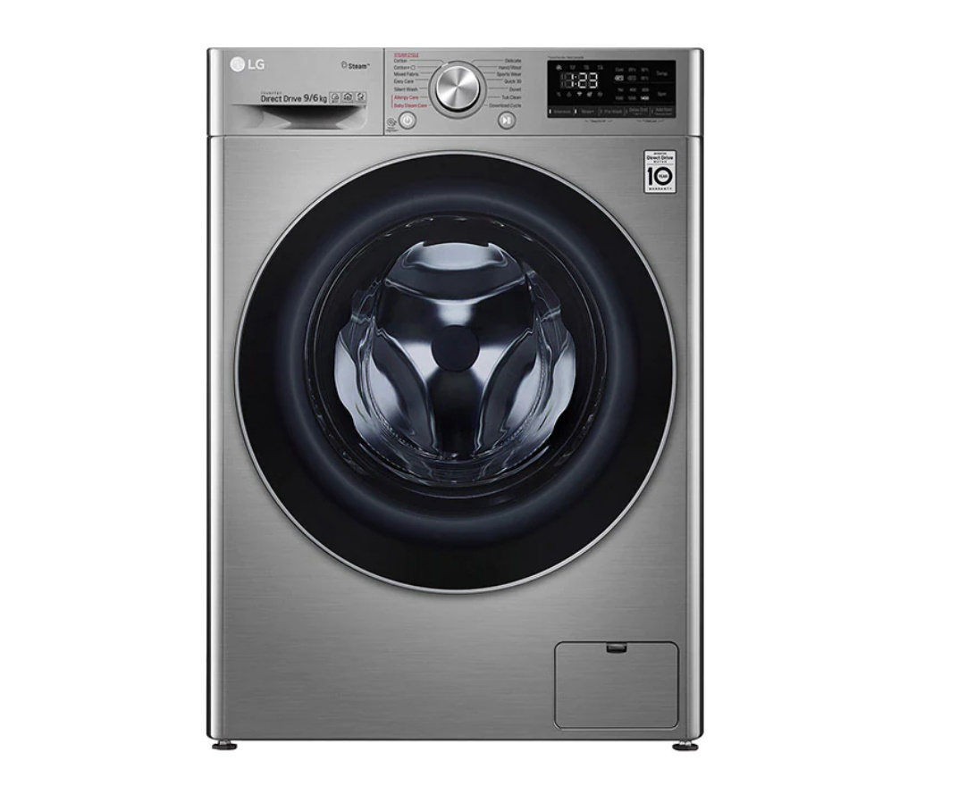 LG Washer Dryer 9/6 Kg Bigger Capacity, AI DD, Steam, ThinQ Silver, WDV5149SRP