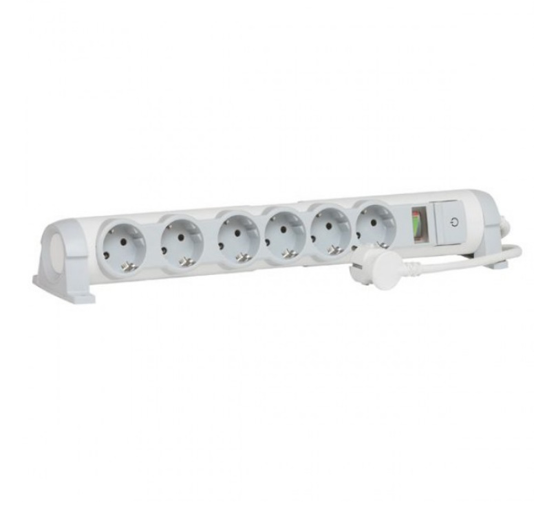 Legrand Multi-Outlet Extension For Comfort/Safety - 6X2P+E + Indicator - 1.5M Cord - 16A, 694646