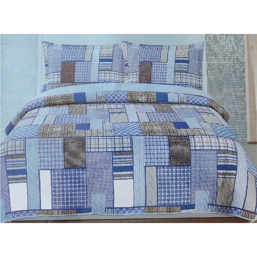 Windsor Home Linen Wrap Embroidered 3PCS S/M, 5283000853523-Blue/Beige/White