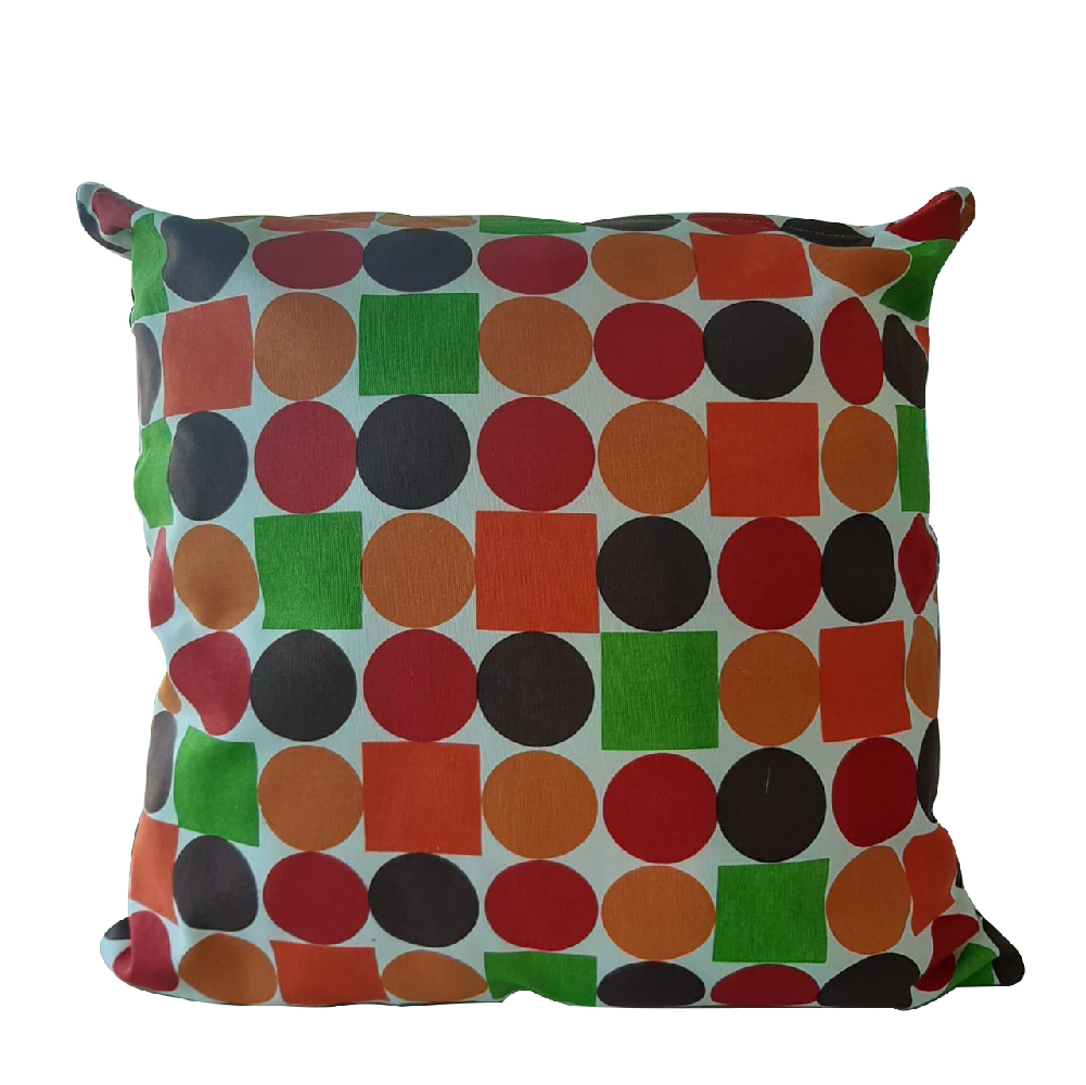 Zenith Home Linen Cushion  45X45 Cm, 5283000834454-Orange-Red-White-Green
