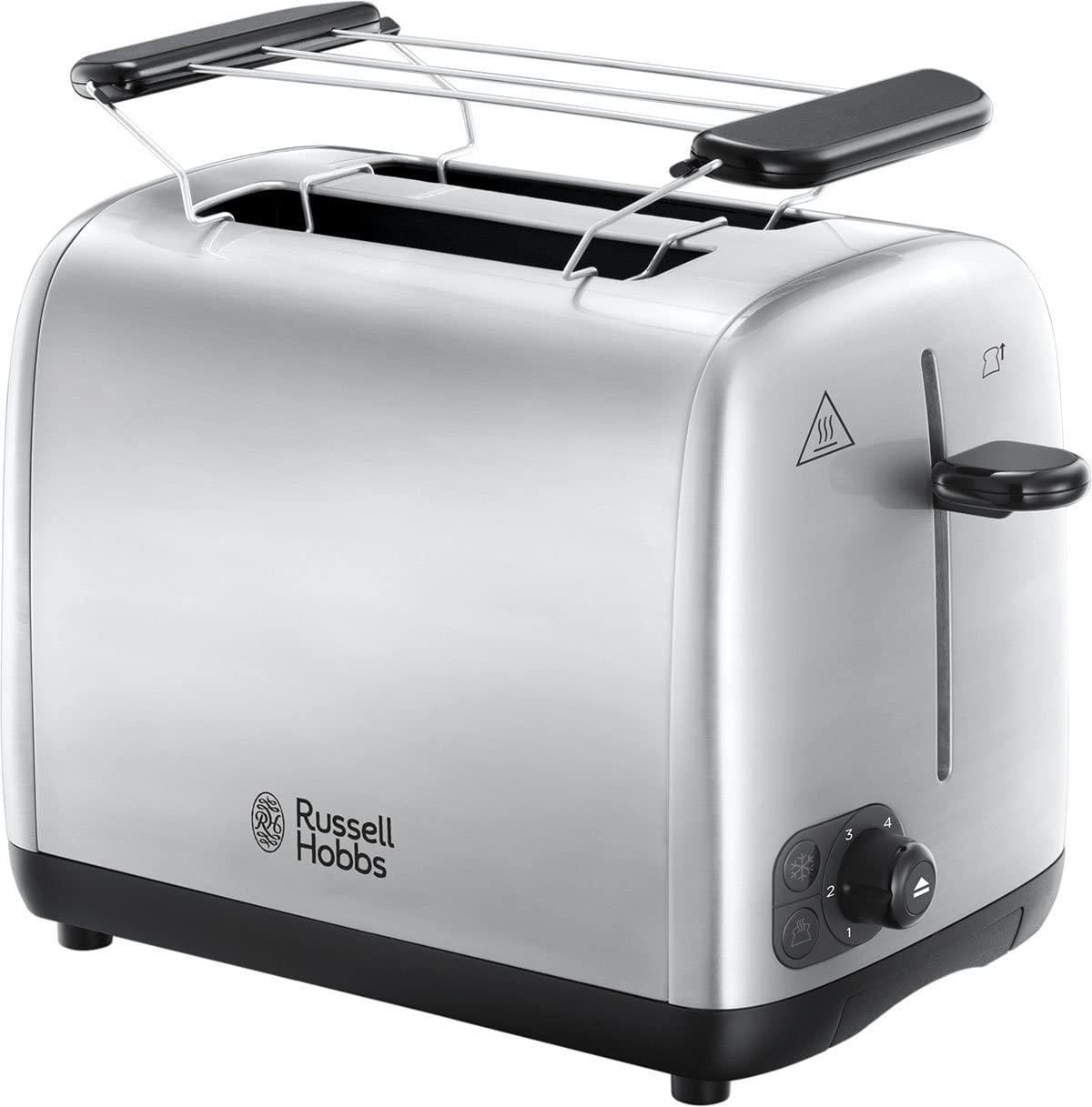 Russell Hobs Toaster, 2 Slots, Red Indicator Lights, Stainless Steel, RHB-2408056