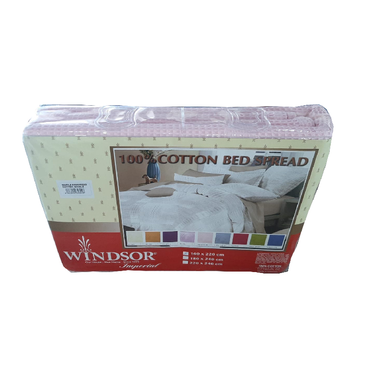 Windsor Light Pink Cotton Bed Spread Single, WIN-3448LP