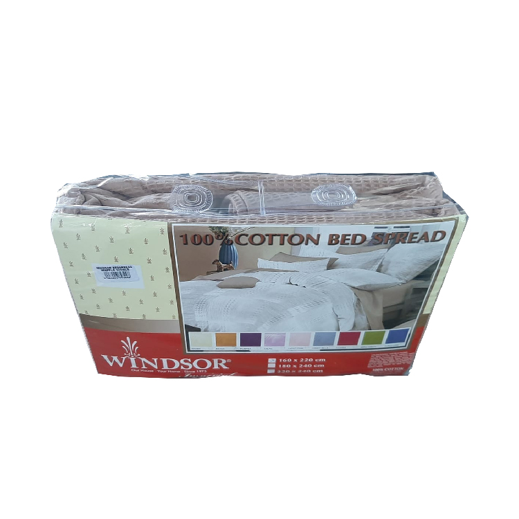 Windsor Light Brown Cotton Bed Spread Single, WIN-3448LB