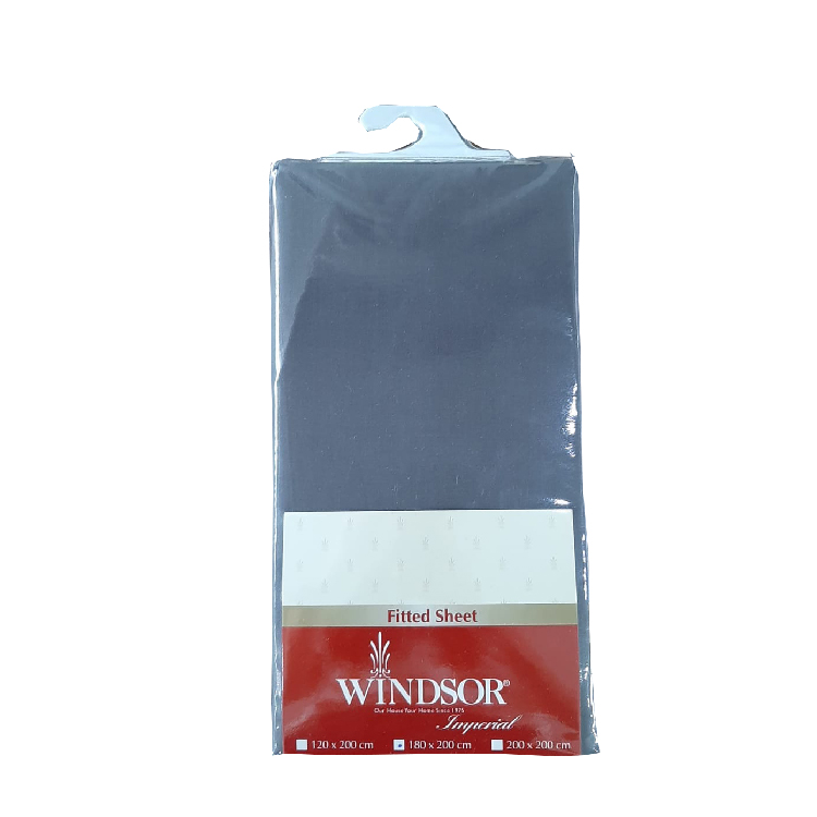 Windsor Dark Grey Fitted Sheet Assorted Double, WIN-4598DG