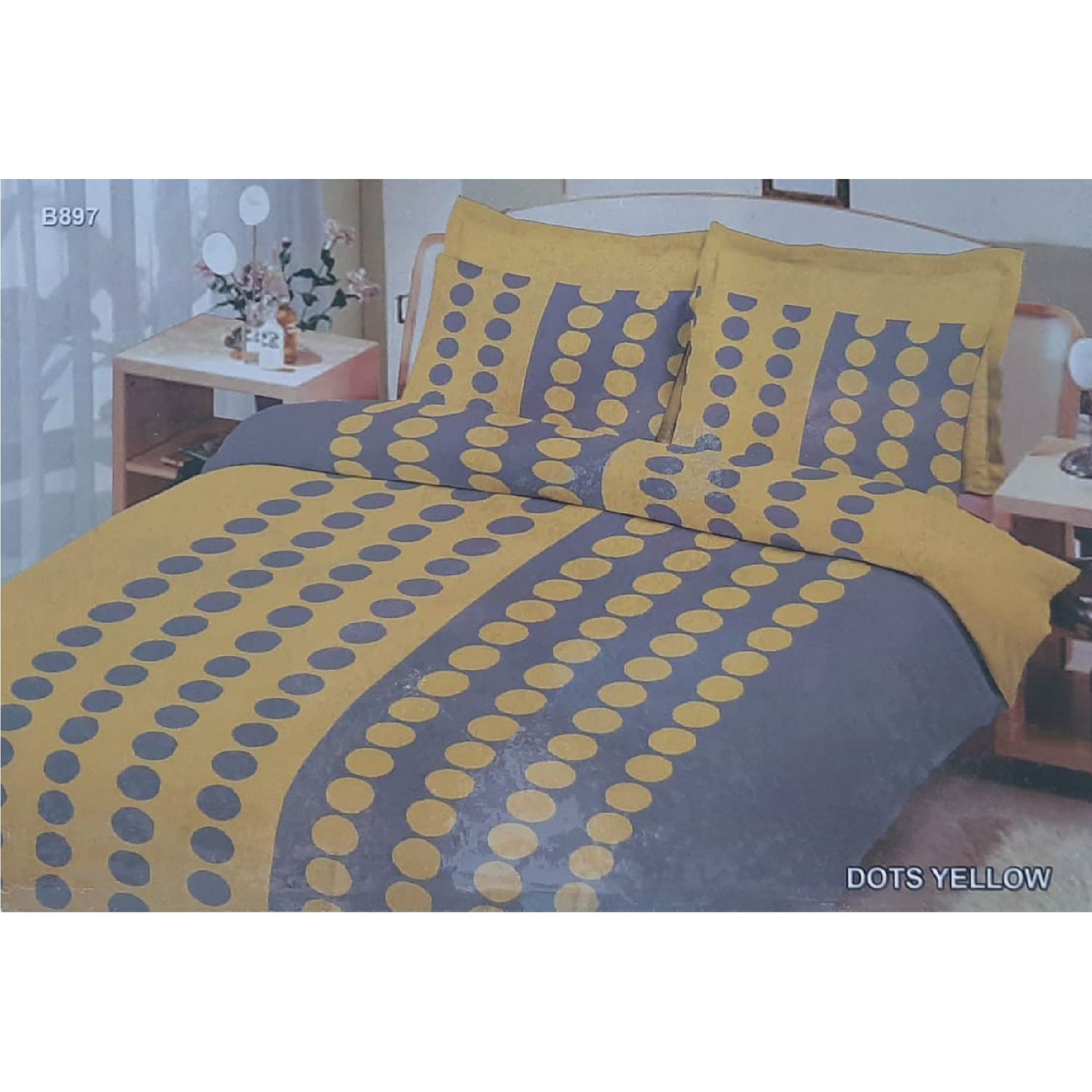 Windsor White/Yellow Luxury Bed Linen Collection Single, WIN-8391WY