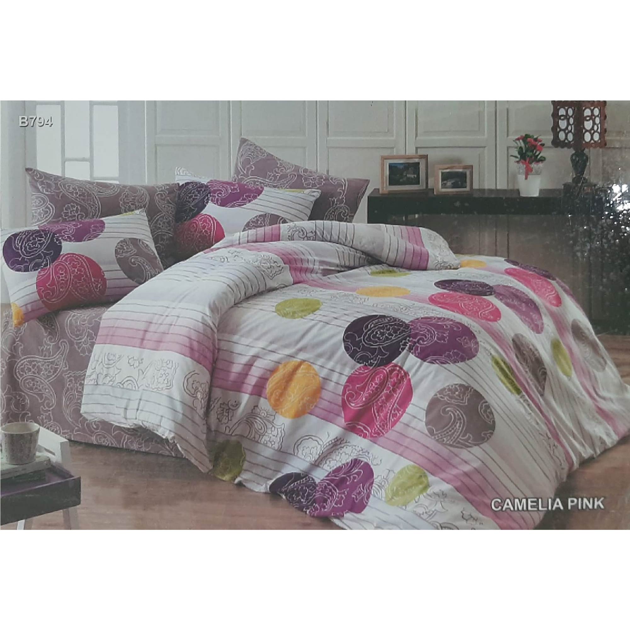 Windsor Pruple/Pink Luxury Bed Linen Collection Double, WIN-8407PUPK