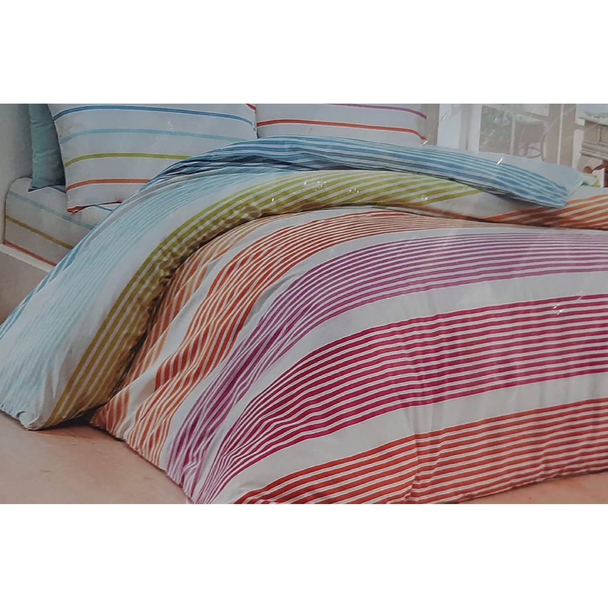 Windsor White/Pink/Orange Luxury Bed Linen Collection Double, WIN-8407WPKO