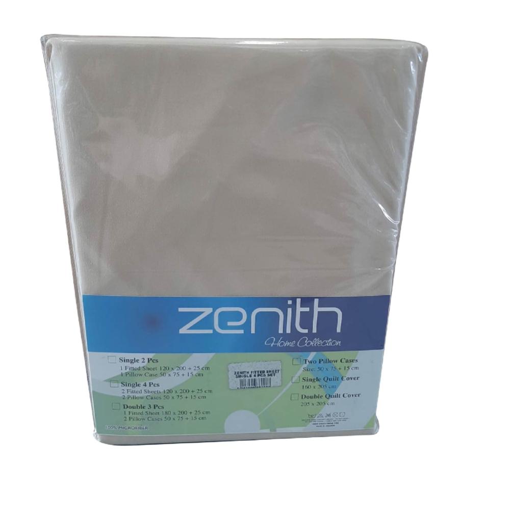 Zenith Beige Fitted Sheet Single 4 Pcs Set, ZEN-2983B