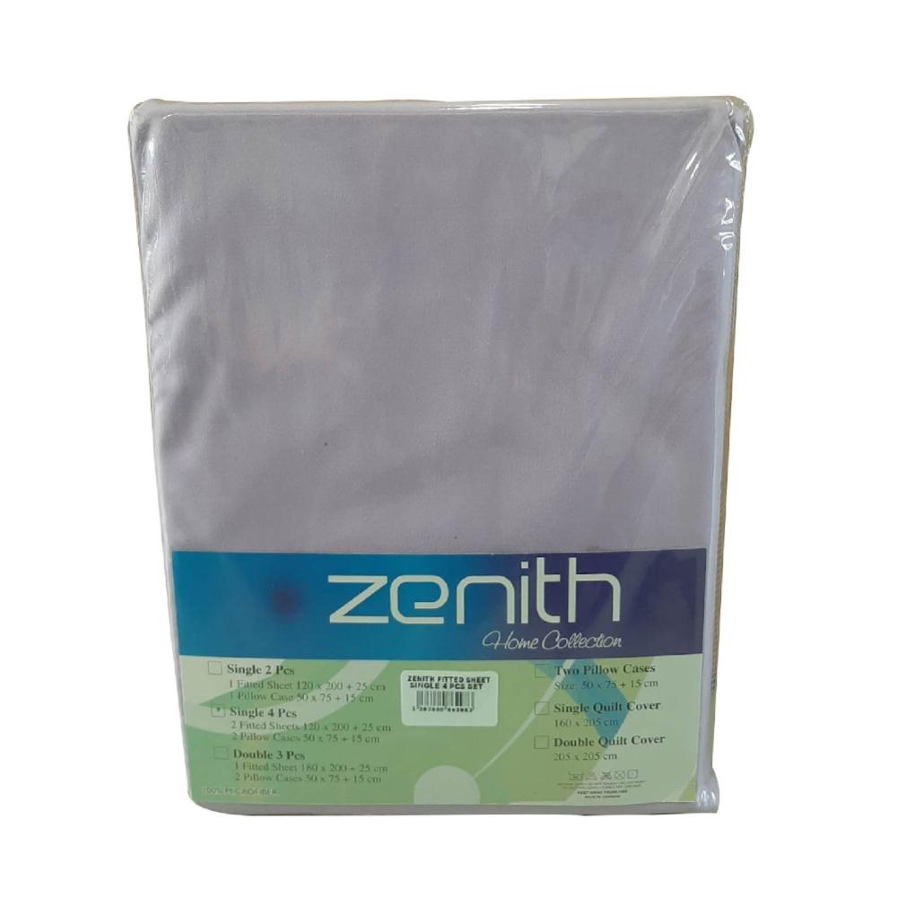 Zenith Light Purple Fitted Sheet Single 4 Pcs Set, ZEN-2983LPU