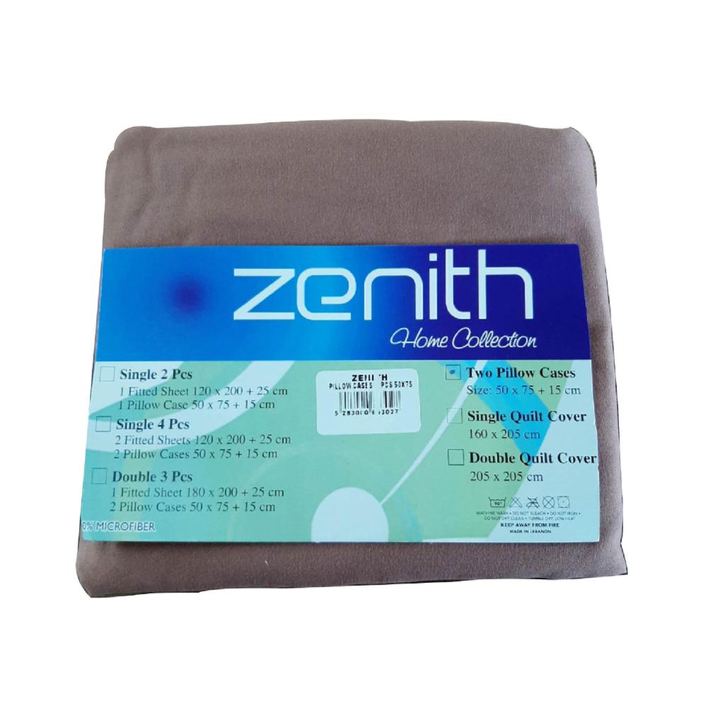 Zenith Brown Plain Pillow Case 2 Pcs, ZEN-3027BR