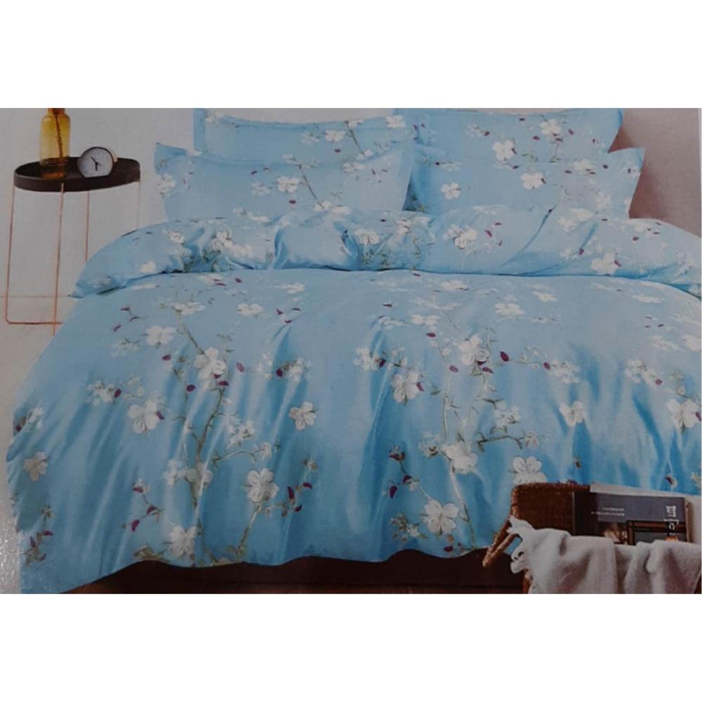 Zenith Blue/White Bedset Printed Single 3 Pcs, ZEN-3829BLW