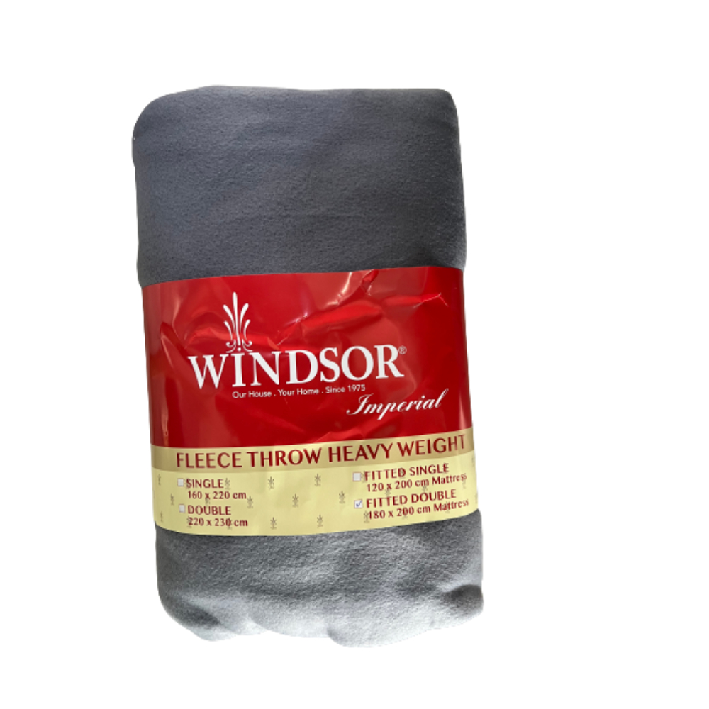 Windsor, Promo Polar Fleece Fitted Sheet Double (Grey & White), PRM-9999GW
