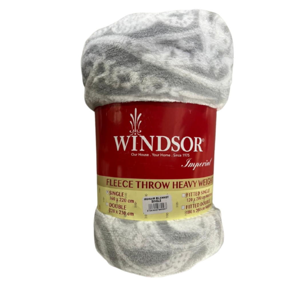 Windsor, Blanket Jacquard Single (Grey & White), WIN-0567WG