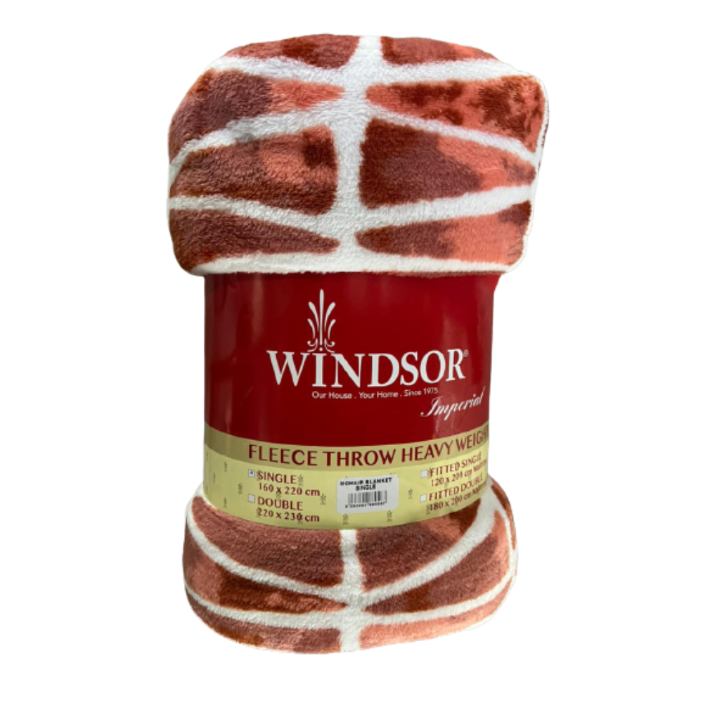Windsor, Blanket Jacquard Single (White & Orange), WIN-0567WOR